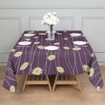 thumbnail image 3 of Purple Daisy Flower Wavy Lines Pattern Square Tablecloth,Waterproof Square Table Cover,Wipeable Spillproof Washable Table Cover for Home Kitchen Party Decor 42"X42"(107x107cm), 3 of 6