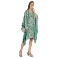 thumbnail image 2 of Moomaya WoMen's Short Hoodie Kaftan Loose Tunic Kimono Sleeve Mini Beach Cover Up Dress, 2 of 7
