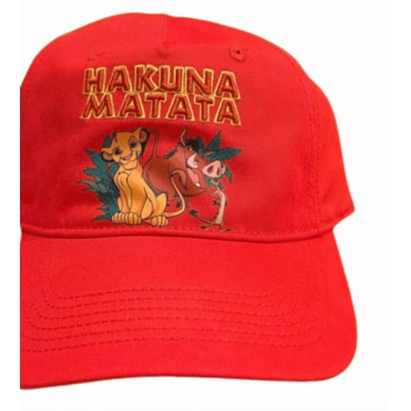 Disney Parks Lion King Hakuna Matata Red Baseball Cap Hat New With Tag