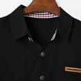 thumbnail image 5 of USNSM Mens Dress Shirts Short Sleeve Regular Fit Casual Button Down Shirt Inner Contrast Business Formal Pocket Shirt Black XXL, 5 of 6