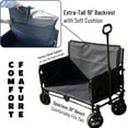 thumbnail image 6 of Wagon Love Seat with Tall Cushioned Backrest, Foldable 2-in-1 Wagon  Seat Combo for Adults, 6 of 9