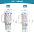 thumbnail image 6 of Yayeee 40oz Stainless Steel Tumbler with Straw and Handle Double-Wall Insulated Travel Water Bottle, Colorful Gummy Bears Pattern, 6 of 8
