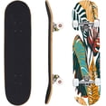thumbnail image 5 of Skateboards for Beginners Drawn Abstract Tropical Monstera Exotic Leaves Repeating 31"x8" Maple Double Kick Concave Boards Complete Skateboards Outdoor for Adults family friends Gifts, 5 of 5