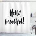 thumbnail image 1 of Ambesonne Hello Shower Curtain, Hand Letters Tiny Dots, 69"Wx75"L, Black White, 1 of 3