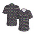 thumbnail image 3 of Goofa Mardi Gras Carnival3 Pattern Women's Slim-Fit Short-Sleeve V-Neck T-Shirt,Classic-Fit Short-Sleeve V-Neck T-Shirt-Large, 3 of 5
