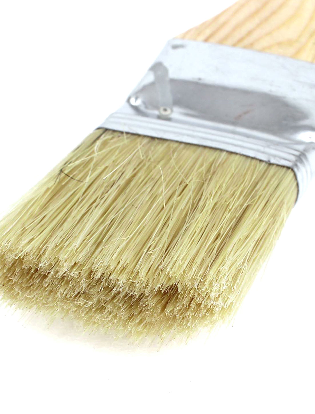 2" Width Wooden Handle Metal Ferrule Bent Head Bristle Oil Paint Brush