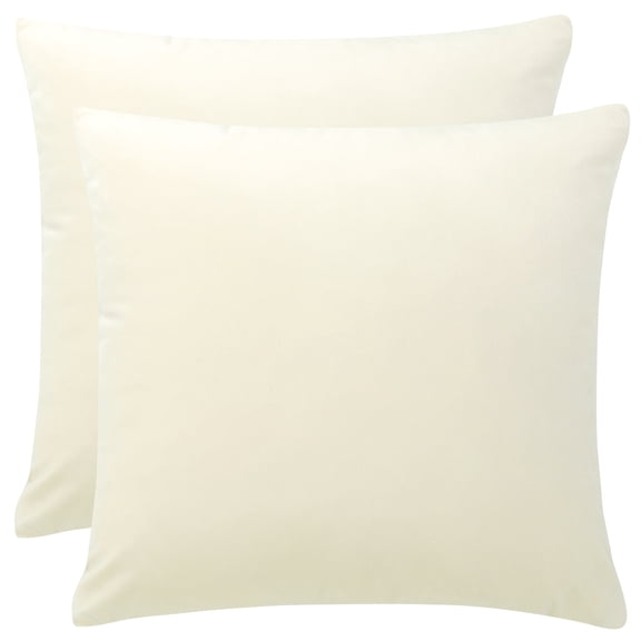 Unique Bargains Velvet Decorative softCushion Throw Pillow Cover 18" x 18" Beige