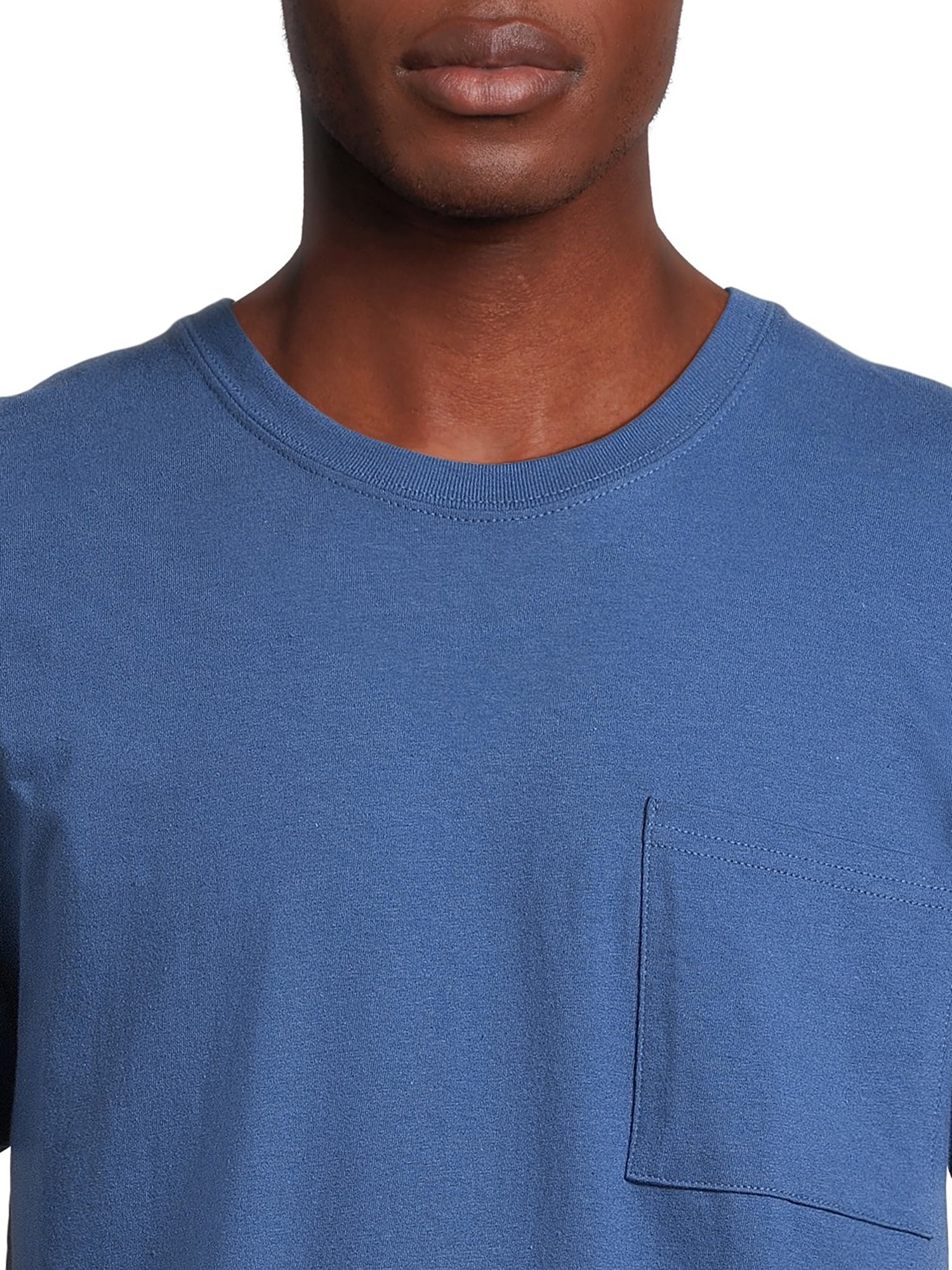 Athletic Works Men's and Big Men's Cotton Pocket Tee, Sizes XS-5XL