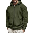 thumbnail image 4 of Rhuody Sweatshirt For Mens O Neck Solid Color Long Sleeve Sweatshirts Fleece Sweatshirt L Army Green, 4 of 7