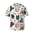 thumbnail image 4 of Uemuo Hip Hop Dog Pattern Cotton Linen Short Sleeve Shirts,Casual Lightweight Button Down Shirts,Vacation Beach Summer Tops-Small, 4 of 7