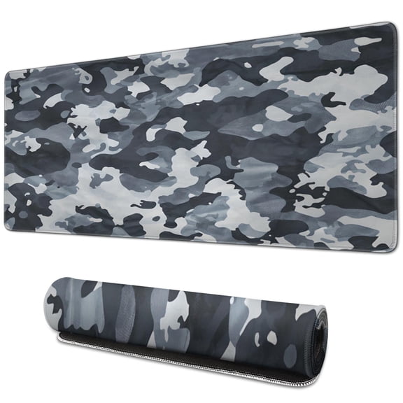 Grey Series Camouflage mousepad Gamingwaterproofno Slip for Office Home Work GamingmousepadsRubber Base Mousepad with Stitched Edges 31.5x11.8inches