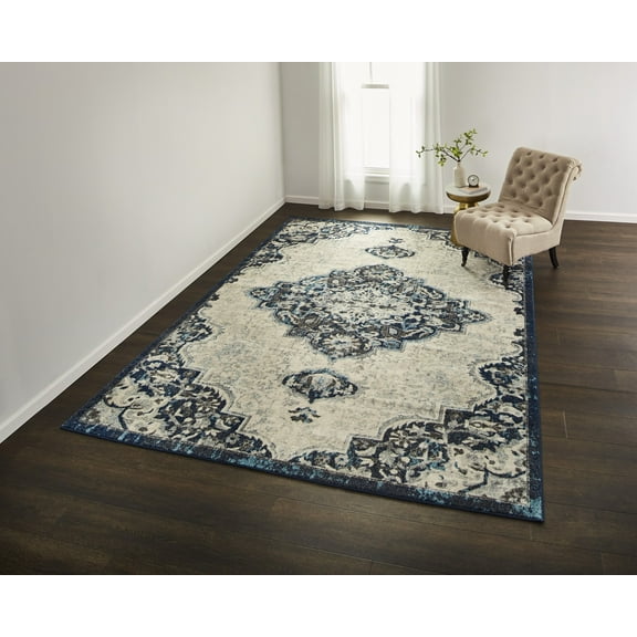 VCNY Home Paulina Distressed Medallion Low Pile Indoor Area Rug, Multi, 8' x 10'