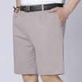 thumbnail image 4 of hlysgo Mens Golf Shorts Lightweight Quick Dry Stretch Waistband Short Big and Tall Flat Front Casual Dress Shorts with Zipper Pockets Beige,S, 4 of 6