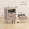 thumbnail image 3 of HOMCOM Ensemble de 2 Tables de Nuit, Tables de Chevet avec Station de Recharge, Gris, 3 of 10