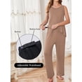 thumbnail image 2 of Avidlove Maternity Pajamas and Robe Set 3 Piece Double Layer Sleeveless Nursing Top,Pregnancy Pants with Robe Pjs Sleepwear, 2 of 8