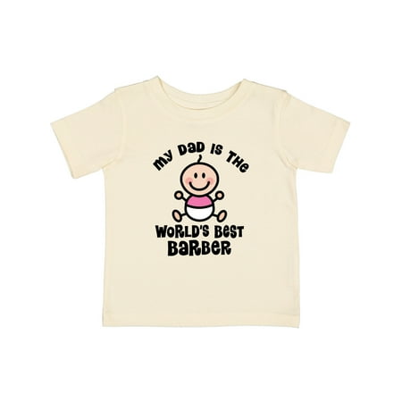 

Inktastic My Daddy Worlds Best Barber Gift Baby Girl T-Shirt