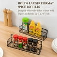 thumbnail image 2 of Wall Mountable Spice Rack Shelf Organizer, 12-Inch Black Chicken Wire Hanging Kitchen Seasoning Condiment Storage Display Rack, Set of 2, 2 of 3