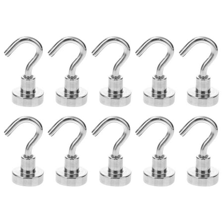 

10pcs Strong Neodymium Magnet Hooks Heavy Duty Magnetic Hooks for Home Kitchen Workplace Office and Garage
