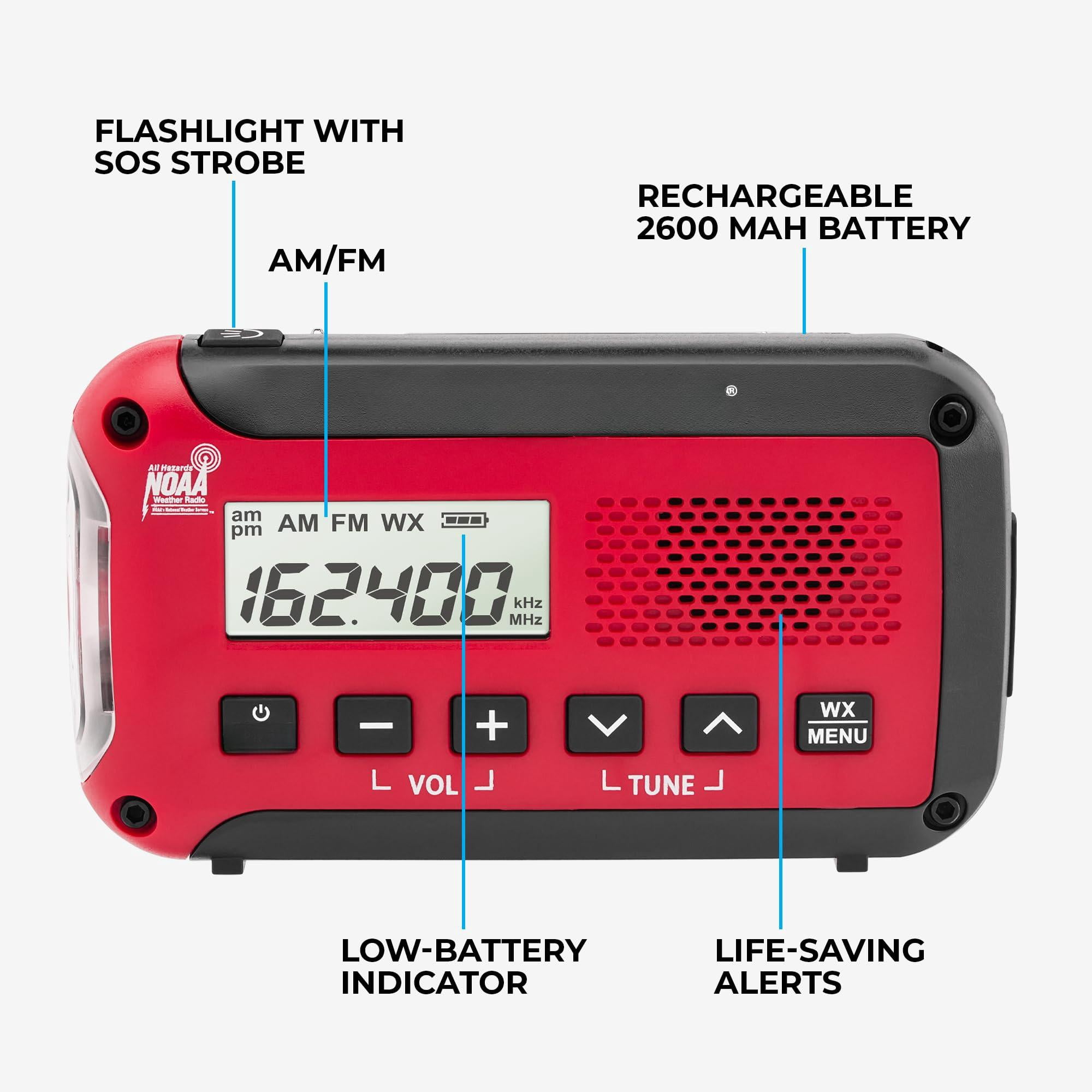 - Er10vp Weather Radio With Flashlight & Emergency Alert Am/fm Compact And Easy To Carry Sos Strobe Signal Headphone Jack