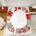 thumbnail image 5 of Manfei Lovely Santa Claus Twin Sheet Sets,Kawaii Xmas Tree Twin Fitted Sheet,Cute Gingerbread Man Flat Sheet For Girls Boys,Red Gray Beige Bedroom Decor,3 Pieces, 5 of 7