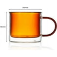 thumbnail image 6 of Bacimi Double Wall Insulated Coffee Mugs Set of 4 / 9oz - Clear Borosilicate Mug with Handle - Thermal Drinking Cups for Espresso, Cappuccino, Latte, Tea, Hot Beverage, Wine - Microwave Safe, 6 of 6