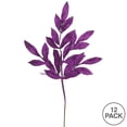 thumbnail image 3 of Vickerman 22" Purple Glitter BayLeaf Artificial Christmas Spray. Includes 12 sprays per pack., 3 of 3