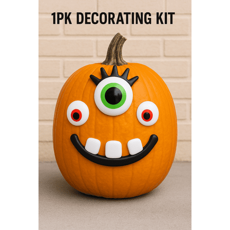 Halloween Monster Face Decorating Kit, 1 Pack – Funny Spooky Decoration for Pumpkins, Walls, and Parties