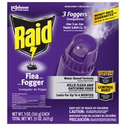 (2 pack) Raid Flea Killer Plus Fogger, Room Treatment Flea Bomb Kills up to 4 Months 15 oz, 3 Piece