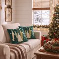 thumbnail image 3 of Sm:)e Green Pine Tree Snowflakes Christmas Throw Pillow Covers 18x18 Inch Set of 2, Soft Plush Faux Fur 3D Embroidered Decorative Cushion Covers for Sofa Home Decor, 3 of 7