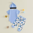 thumbnail image 6 of 3Pcs Baby Boy Clothes Is It Too Soon To Ask For A Fire Truck Short Sleeve Romper Pants Set, 6 of 6