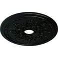 thumbnail image 3 of Ekena Millwork 23 5/8"OD x 4"ID x 1 1/2"P Rose and Ribbon Ceiling Medallion (Fits Canopies up to 4"), Hand-Painted Jet Black, 3 of 5