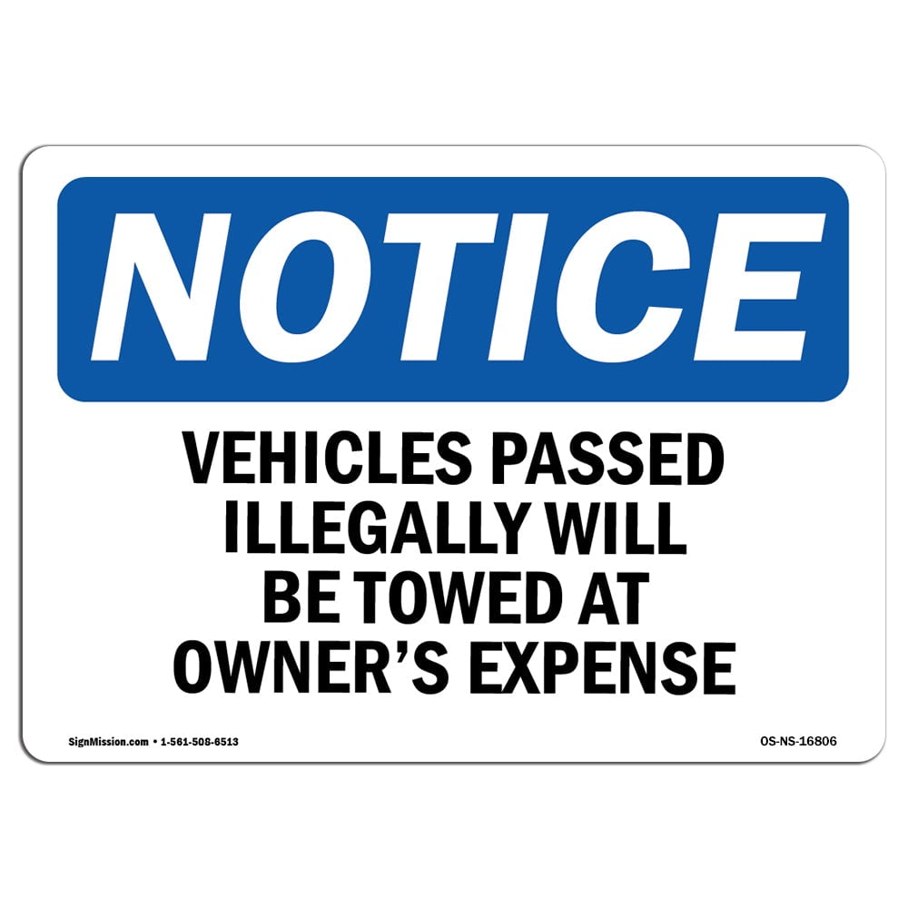 Ghost Aged Rust Premium Acrylic Sign Vehicles Will Be Towed 8x3 5-Pack CGSignLab