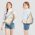 thumbnail image 2 of Spiritual Goth Sling Backpack - Moon Phase & Sun Print Crossbody Bag, Fashionable Aesthetic Design, 2 of 4