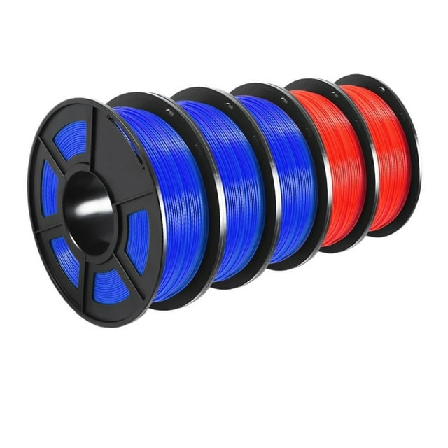 PETG Filament 3D 1KG 1.75MM 5rouleaux, Arrangé Soigneusement Sans Colmatage Sans Bulles Inodore Écologique Bonne Robustesse, Expérience d'Impression Plus Fluide