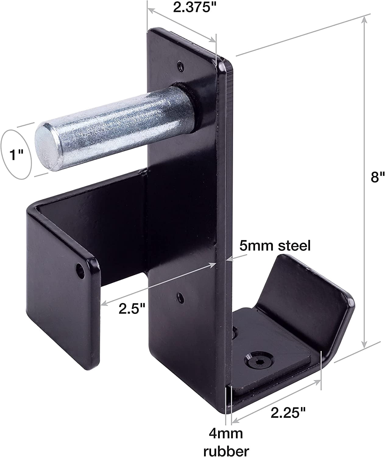 J-Hooks J-Cup Power Rack for 2"x 2" 2.5"x2.5" 3"x3" Tube Squat Rack Attachment, Barbell Holder for Power Cage, Heavy Duty 1000 LB Capacity, (Set of 2)