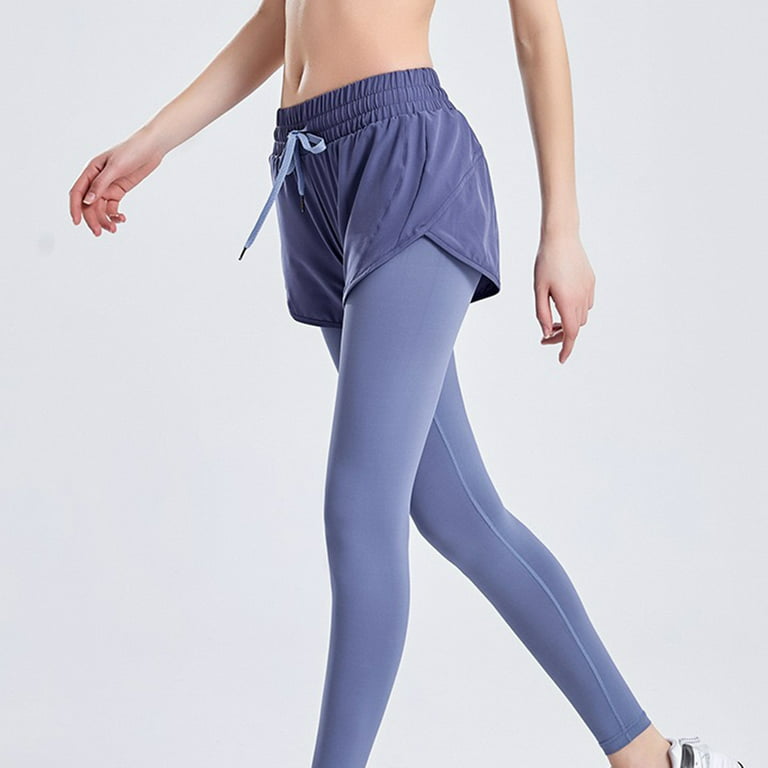 Mrat Women's Athletic Pants Full Length Yoga Pants Ladies Large Size  Fitness Sports Pants Dry Tight Height Waist Yoga Pants Female Pants Comfort  Blue