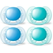 Philips Avent Ultra Soft Pacifier, 6-18 Months, Blue/Teal, 4 Pack, SCF212/42