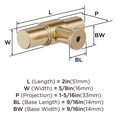 thumbnail image 5 of Amerock Faircrest 2 inch (51mm) Length Golden Champagne Cabinet Knob, 5 of 6