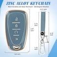 thumbnail image 6 of Key Fob Cover Compatible with Chevrolet Equinox Bolt Trax Sonic Blazer Trailblazer Traverse Cruze Keychain Case Holder Protector,Gold-Blue, 6 of 6