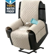 Miaochuan Recliner Chair Covers,100% Waterproof Power Lift Recliner Cover for Recliner Chair Power Lift Recliner Slipcover with Pocket&Non-Slip Furniture Protector (Ivory)