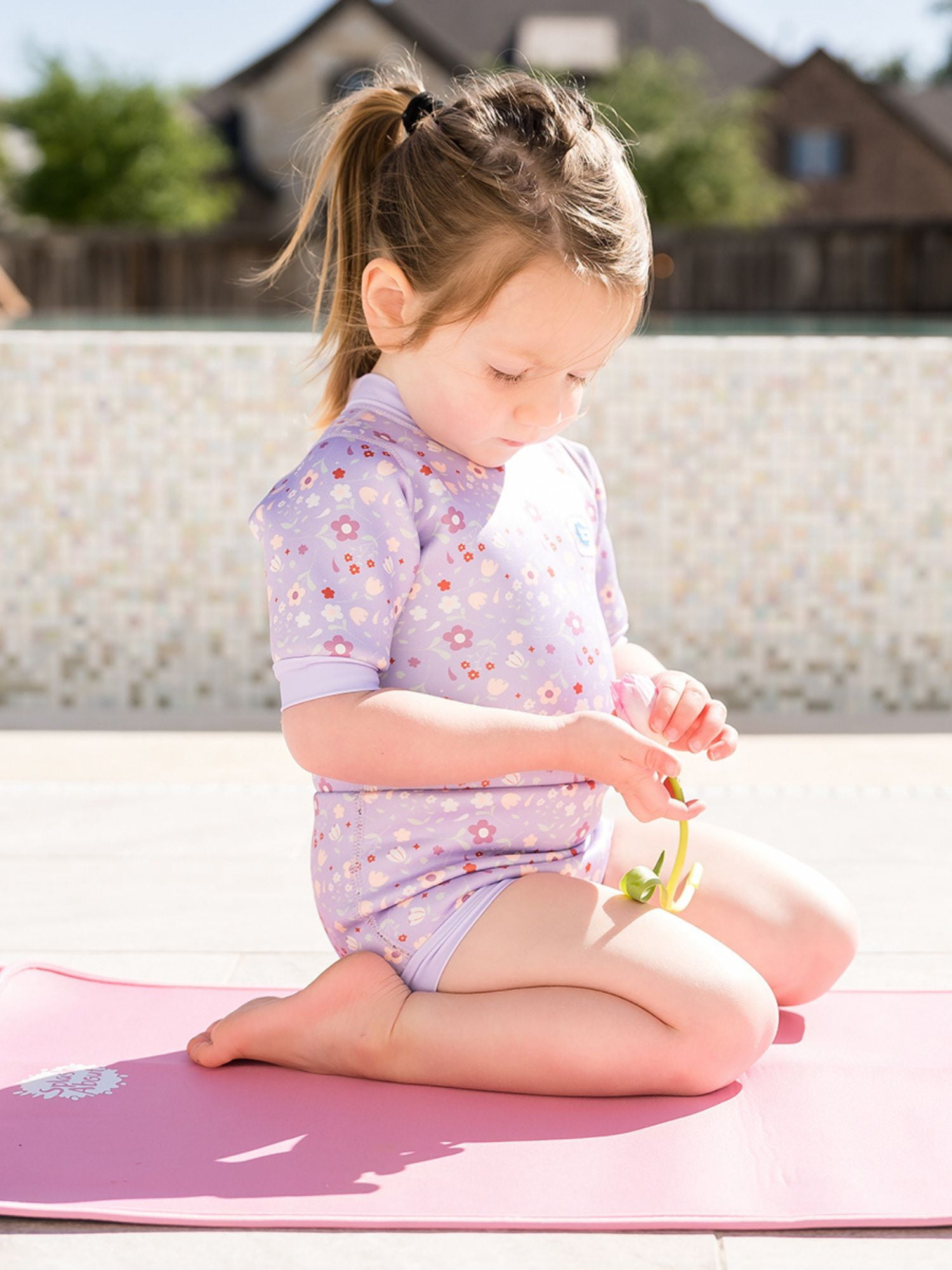 Splash About Happy Nappy™™ Wetsuit with Swim Diaper with Swim Diaper, Lilac Spring, 0-4 Months