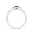 thumbnail image 2 of Angara Natural 0.8 Ct. Tanzanite with Diamond Classic Ring in 14K White Gold for Women (Ring Size: 11.5), 2 of 9