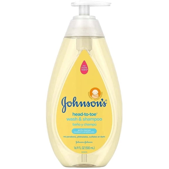 Johnsons Baby Head-To-Toe Wash & Shampoo 16.9 Ounce Pump 500ml 3 Pack