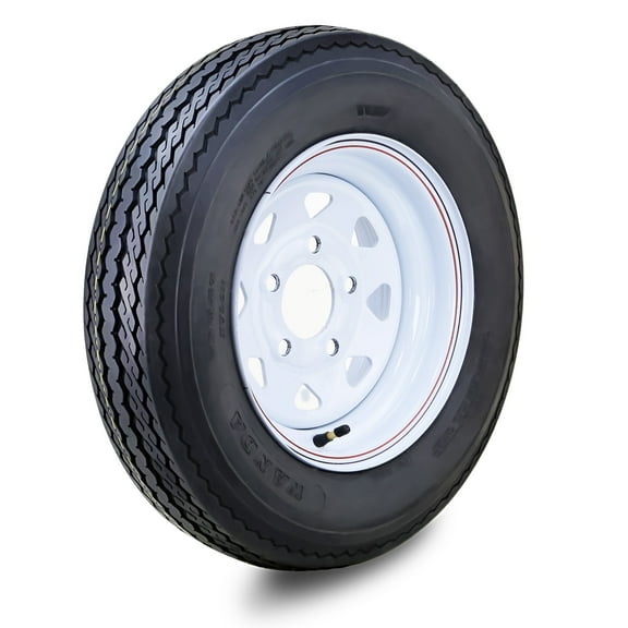 WANDA Trailer Tire Wheel Assembly 5.30-12 6-Ply C 82M 5 Lug on 4.5" PCD White Spoke Rim