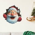 thumbnail image 5 of 3D Christmas Wall Stickers, Elk Santa Breaking Through Wall Design, Removable Peel and Stick Window Clings, Winter Holiday Party Decor -1Pcs, 5 of 6