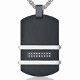 thumbnail image 1 of 18k Gold Iced Pendant Dog Tag Necklace For Men, 316l Stainless Steel Cuban Link Chain Dog Tag Pendant, 1 of 4