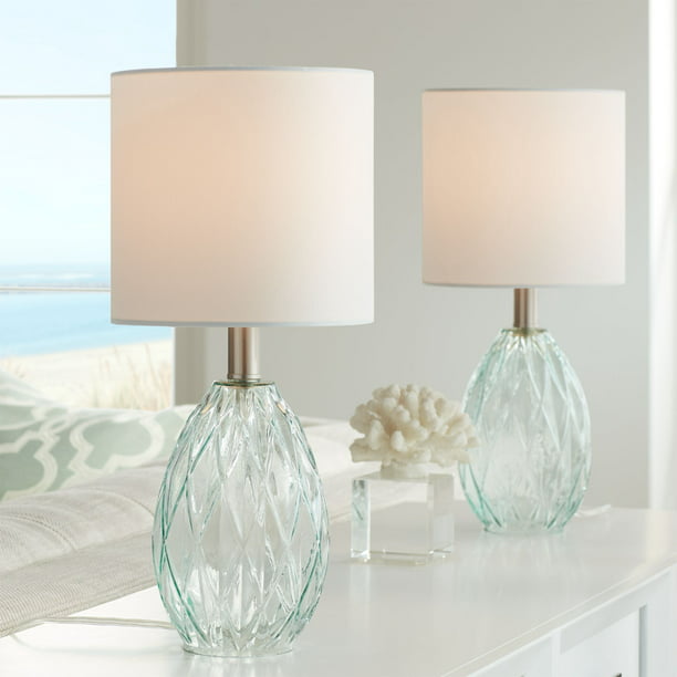 360 Lighting Modern Accent Table Lamps, Blue Green Glass Table Lamps