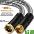 thumbnail image 4 of 100 ft Stainless Steel Garden Hose - 2025 Upgraded Metal Water Hoses with 3/4" Solid Brass Fitting, Extra Strength Materials - Lightweight,Ultra Flexible,Durable,Kink-Less Water Hoses For Yard Camper, 4 of 7