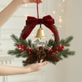 thumbnail image 5 of Christmas Wreath Decor under $5! Cagogo Christmas Rattan Wreath with Bells, Red Berry Branch Door Hanging, Festive Window Decoration, Holiday Wall Decor, Traditional Christmas Wreath with Bow, 5 of 6