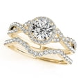 thumbnail image 3 of JewelMore 1/2 Carat Halo Daimond Engagement Bridal Ring Set 14K Solid Yellow Gold (I-J/I2-I3), 3 of 13